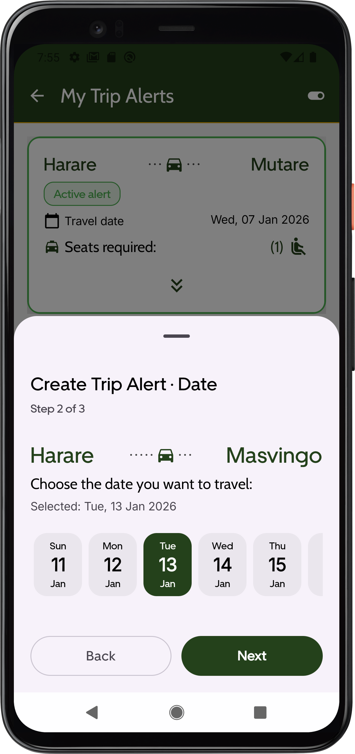 Tsamai trip alerts and tracking